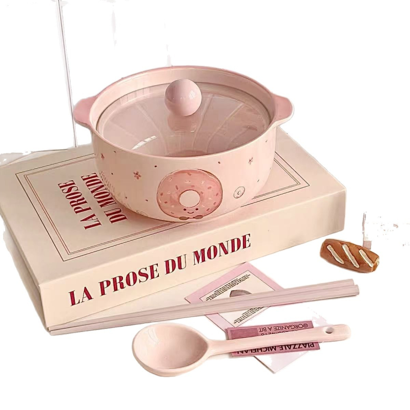 Kerámia tál tésztaételekhez fedővel, két füllel, nagy kapacitású, mikrohullámú sütőben használható