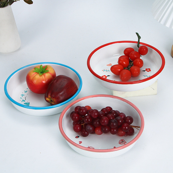 Dragonfly емайлирана плоча, кръгла с флорална шарка, с печатано лого, възможност за персонализация на обработката, подходяща за хранене