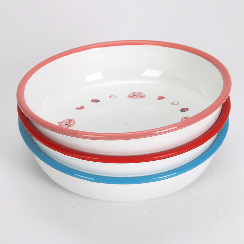 Dragonfly емайлирана плоча, кръгла с флорална шарка, с печатано лого, възможност за персонализация на обработката, подходяща за хранене