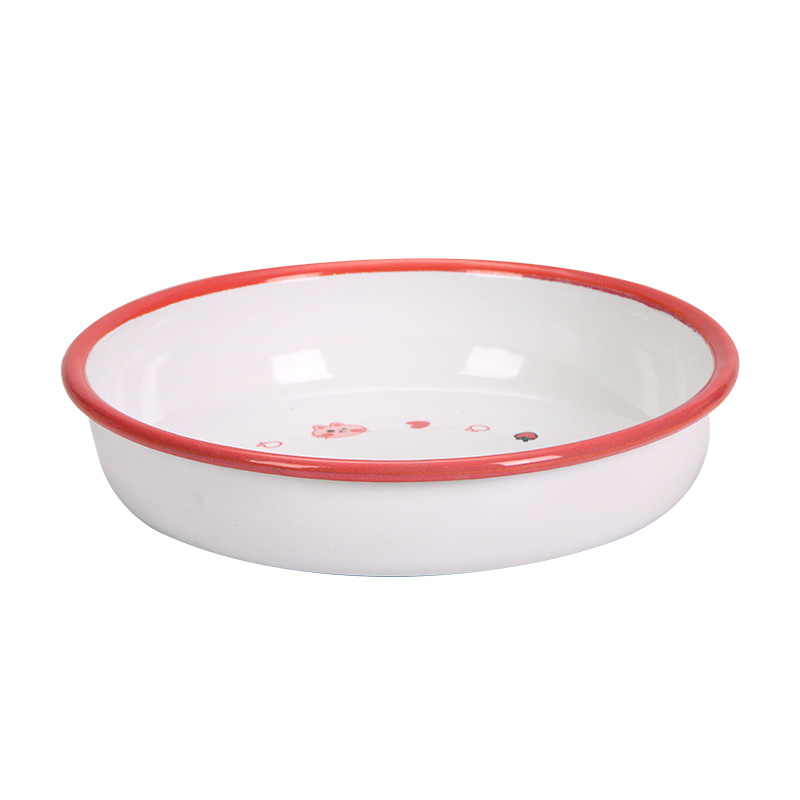 Dragonfly емайлирана плоча, кръгла с флорална шарка, с печатано лого, възможност за персонализация на обработката, подходяща за хранене