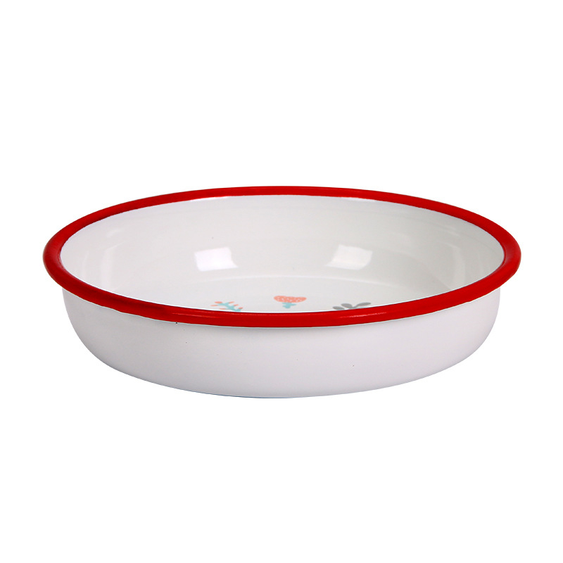 Dragonfly емайлирана плоча, кръгла с флорална шарка, с печатано лого, възможност за персонализация на обработката, подходяща за хранене