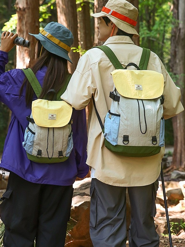 Kültéri sportokra tervezett sporttáska, nylon, vízálló, légáteresztő, kopásálló, görbült vállpántok