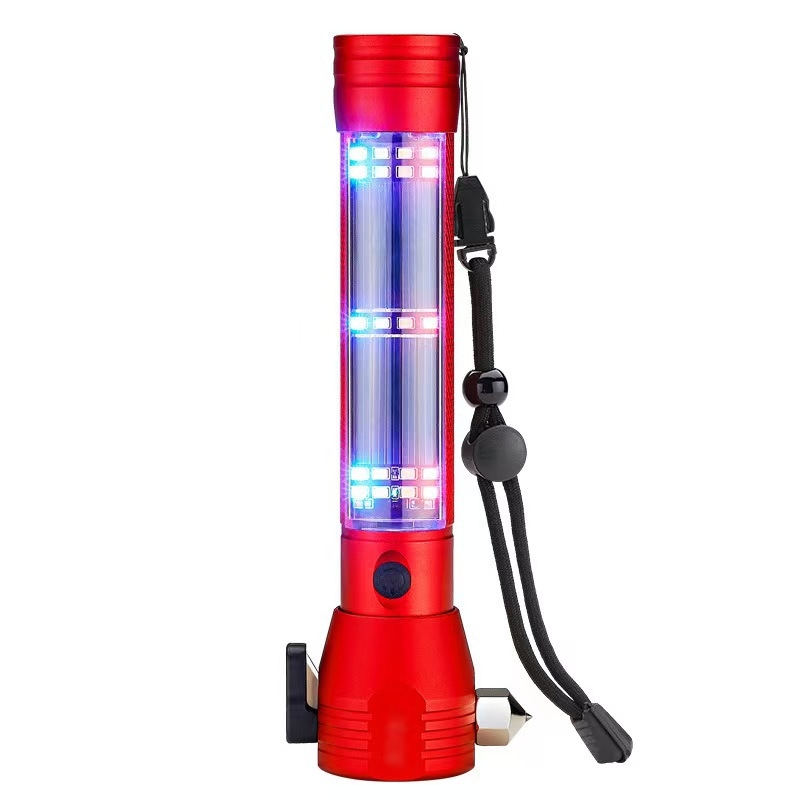 Višenamjenski autosigurnosni alat: čekić za razbijanje prozora, radna svjetiljka, aluminijska legura, 2000 mAh baterija, napajanje putem punjenja, LED + žarulja, ugrađeni power bank, domet 200-500 m