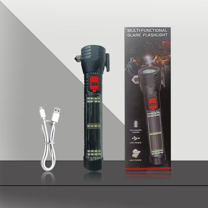 Višenamjenski autosigurnosni alat: čekić za razbijanje prozora, radna svjetiljka, aluminijska legura, 2000 mAh baterija, napajanje putem punjenja, LED + žarulja, ugrađeni power bank, domet 200-500 m