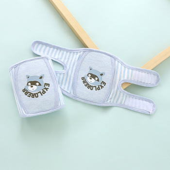 Mini angel térdvédők gyerekeknek, 0-3 évesek, pamut anyag, rajzolt minta, Velcro zárás, esés elleni védelem