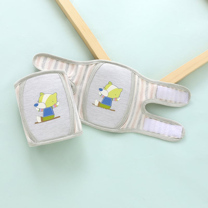 Mini angel térdvédők gyerekeknek, 0-3 évesek, pamut anyag, rajzolt minta, Velcro zárás, esés elleni védelem