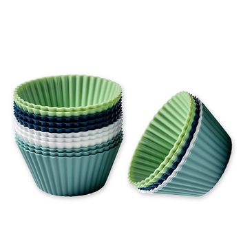 Силиконови чаши за мъфини, кръгли, 12 броя, за печене