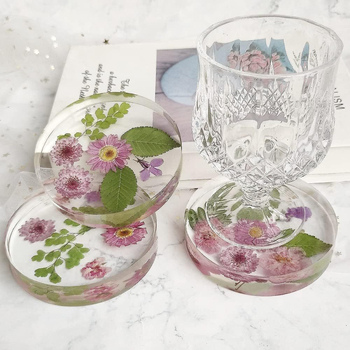 Szilikon poháralátét forma, 6 rekesz, kör alakú korong, gyanta öntéséhez