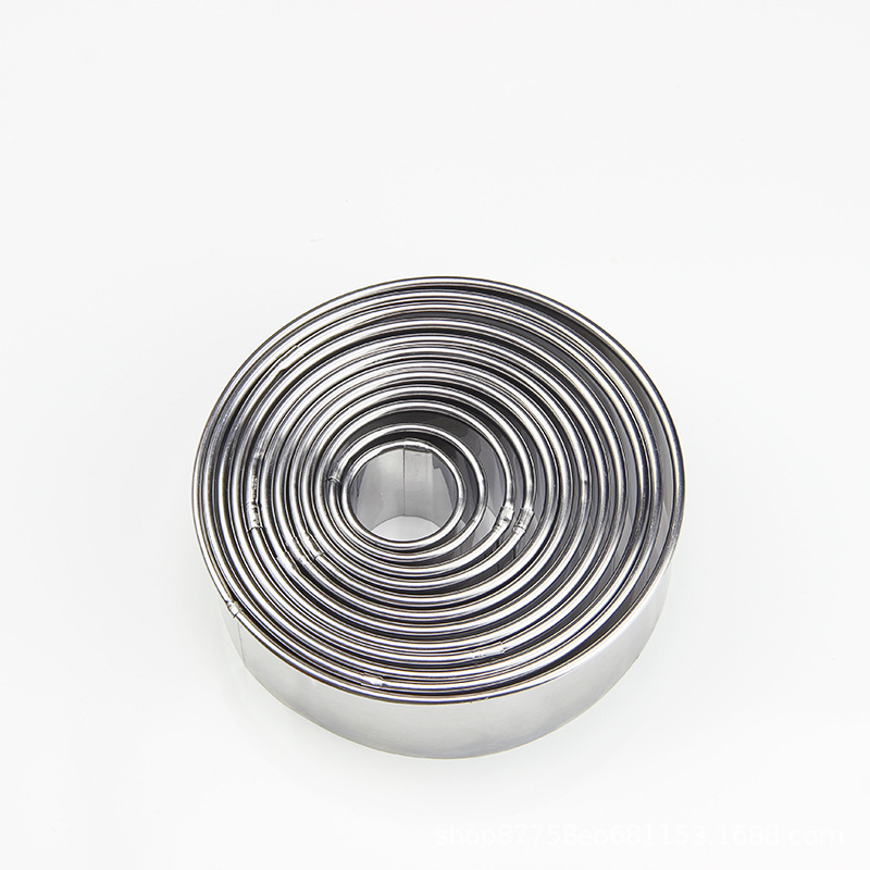 11-частов комплект кръгли форми за кекс от неръждаема стомана