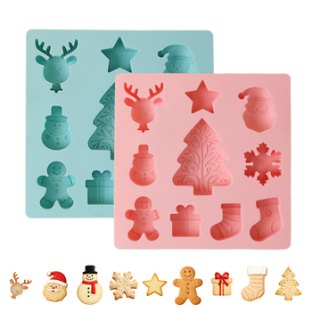 Silikonska kalupa za kolače za Božić sa siluetama Snježnog čovjeka i Gingerbread mana za DIY pečenje