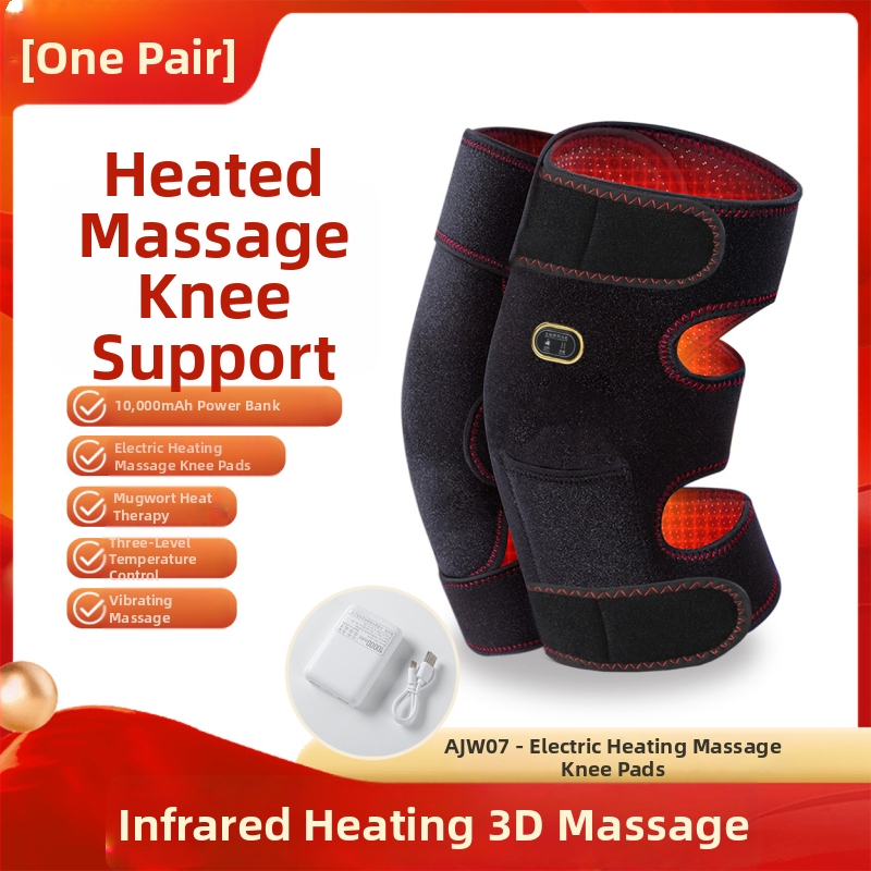 Elektrinės kelio pagalvėlės masažas su šiltu kompresu ir vibracijos terapija; temperatūros diapazonas 55–72°C; galia 10W; įtampa 5V; svoris 600g