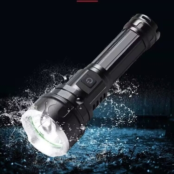 Lanternă LED cu corp din aliaj de aluminiu, 1800 mAh, 10 W, rotație la 360°, rază 200-500 m