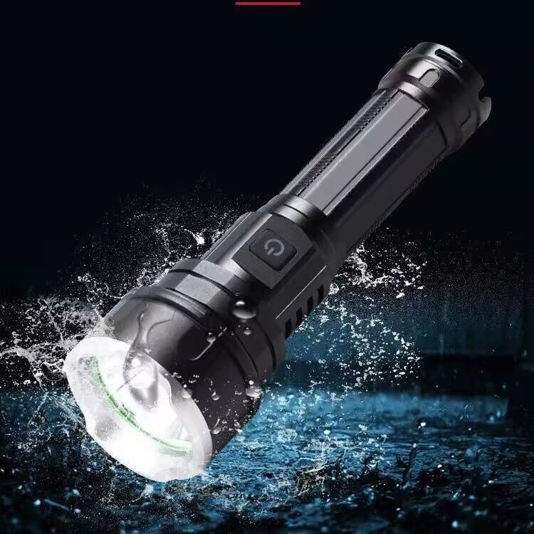 Lanternă LED cu corp din aliaj de aluminiu, 1800 mAh, 10 W, rotație la 360°, rază 200-500 m