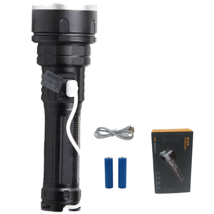 Lanternă LED cu corp din aliaj de aluminiu, 1800 mAh, 10 W, rotație la 360°, rază 200-500 m