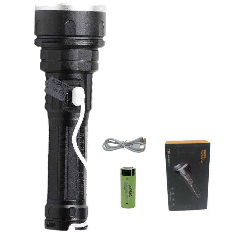 Lanternă LED cu corp din aliaj de aluminiu, 1800 mAh, 10 W, rotație la 360°, rază 200-500 m