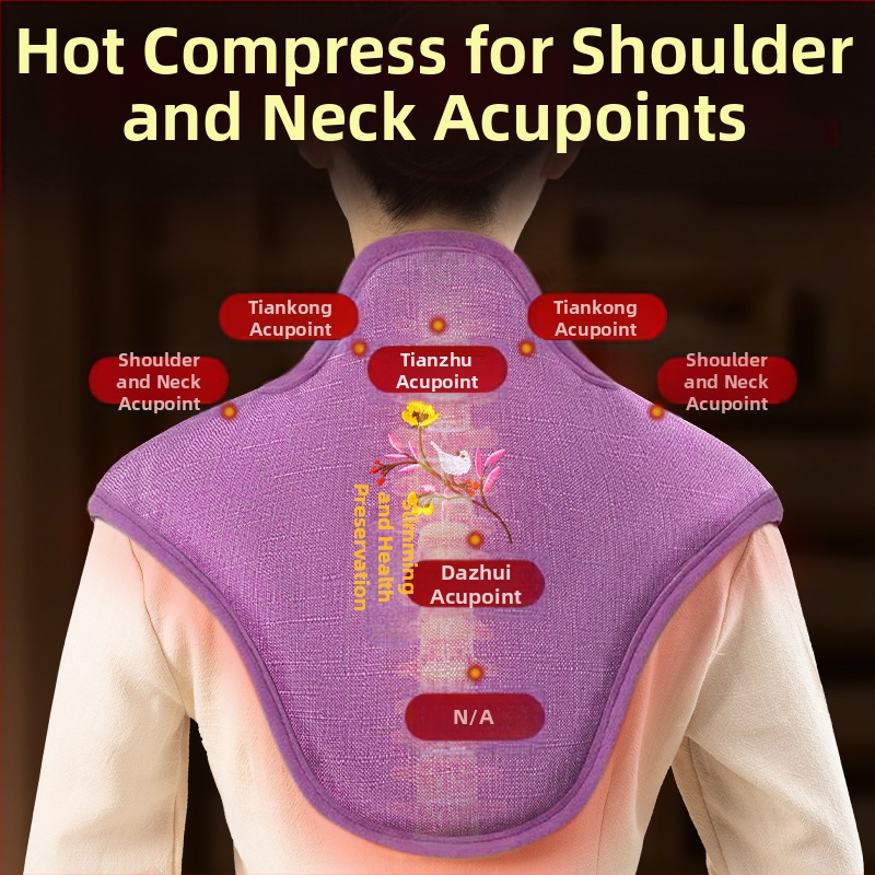 Pečių ir kaklo karšto kompreso maišelis su elektriniu šildymu, jūros druska ir nerafinuotos druskos paketėlis namų kaklo stuburo priežiūrai