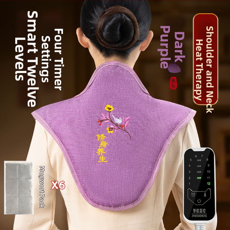 Pečių ir kaklo karšto kompreso maišelis su elektriniu šildymu, jūros druska ir nerafinuotos druskos paketėlis namų kaklo stuburo priežiūrai