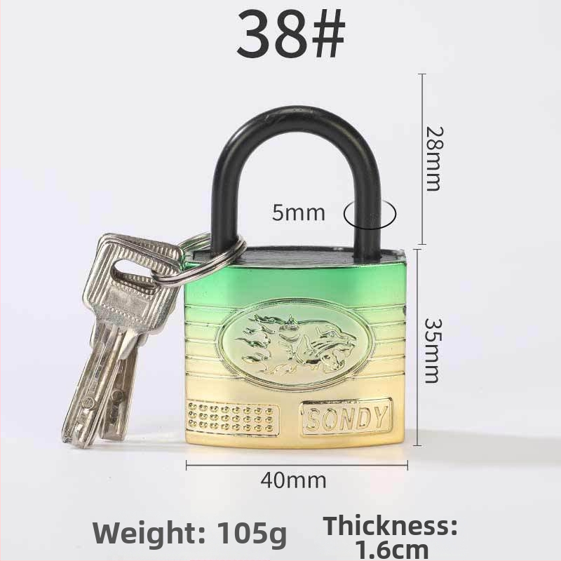 Domáci visací zámok na tašky, železný, model 43, značka zy, určený pre tašky, moderný minimalistický štýl
