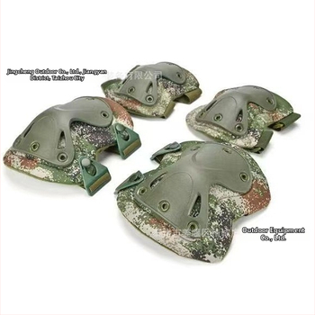 Kamuflovaný taktický set chráničov kolien a lakťov – ochranný výstroj pre vonkajšie plazenie a cyklistiku, štvordielny set, Dragon Scale Decision, dospelí, leto 2021