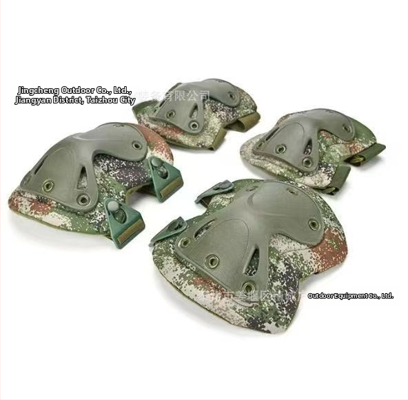 Kamuflovaný taktický set chráničov kolien a lakťov – ochranný výstroj pre vonkajšie plazenie a cyklistiku, štvordielny set, Dragon Scale Decision, dospelí, leto 2021