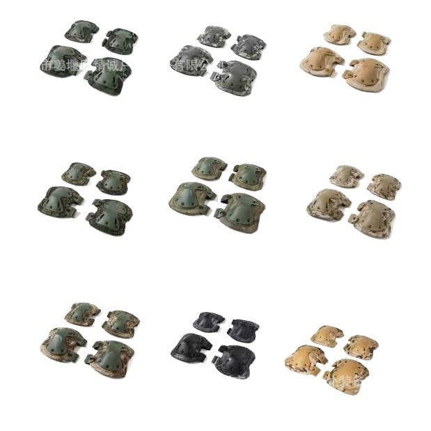 Kamuflovaný taktický set chráničov kolien a lakťov – ochranný výstroj pre vonkajšie plazenie a cyklistiku, štvordielny set, Dragon Scale Decision, dospelí, leto 2021