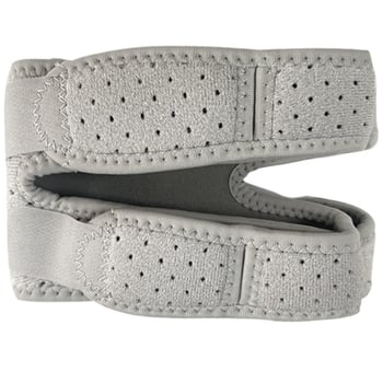 Νάρθηκας επιγονατίδας με συμπίεση, διαπνέων, απορροφά κραδασμούς, ρυθμιζόμενος και στις δύο κατευθύνσεις, για μπάσκετ, τρέξιμο και ορειβασία. Υλικό: πολυεστέρας + νάιλον + καουτσούκ