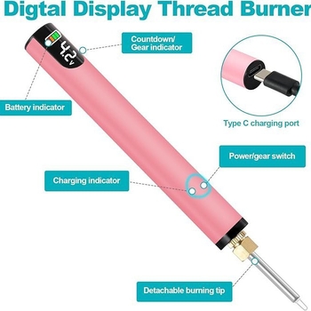 Επαναφορτιζόμενος εξοπλισμός καύσης για σύρμα κοσμημάτων, σετ με 2 ανταλλακτικά άκρες, ανοξείδωτος χάλυβας, 4.2V, για συγκόλληση και θερμική χαρακτική