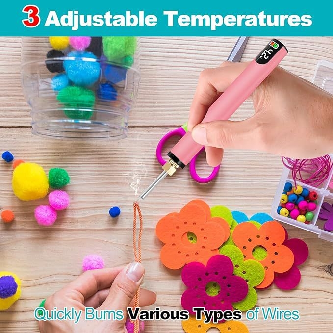 Επαναφορτιζόμενος εξοπλισμός καύσης για σύρμα κοσμημάτων, σετ με 2 ανταλλακτικά άκρες, ανοξείδωτος χάλυβας, 4.2V, για συγκόλληση και θερμική χαρακτική