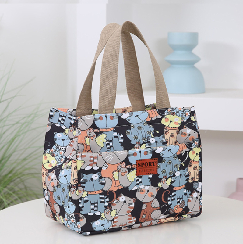 Geantă de mână, stil urban minimalist, material Oxford, formă orizontal pătrată, fermoar, buzunar interior pentru ID