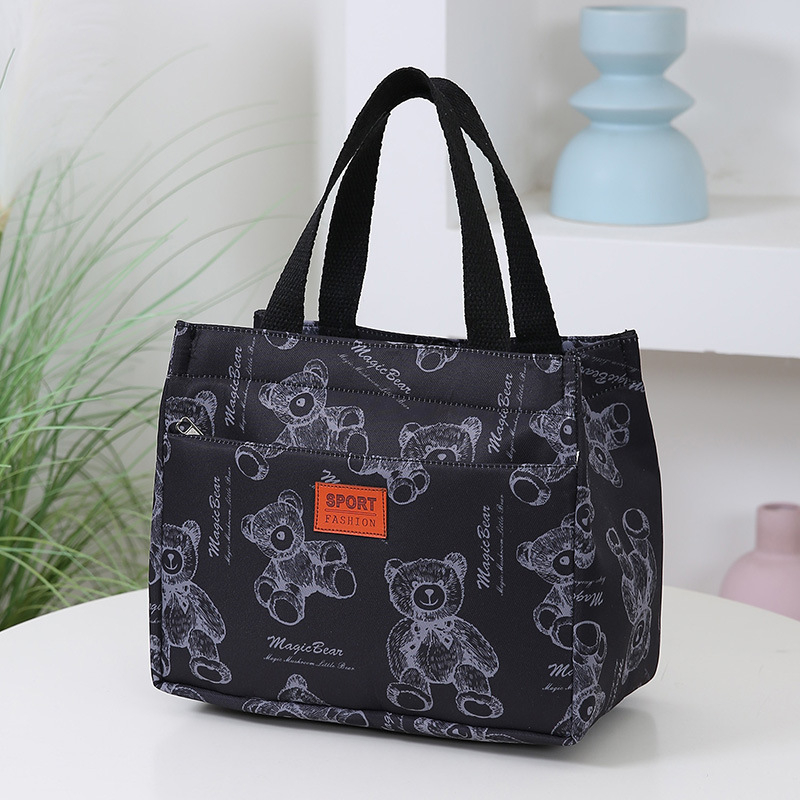 Geantă de mână, stil urban minimalist, material Oxford, formă orizontal pătrată, fermoar, buzunar interior pentru ID