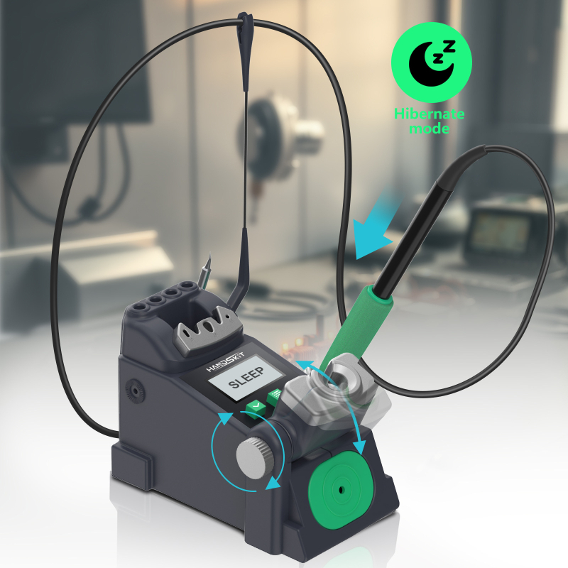 HANDSKIT Suport metal pentru lipitor 210/245 – Multifuncțional (Material: Fier; Diametru deschidere: Ø5; Adâncime canelă: 4; Dimensiune canelă internă: 52)