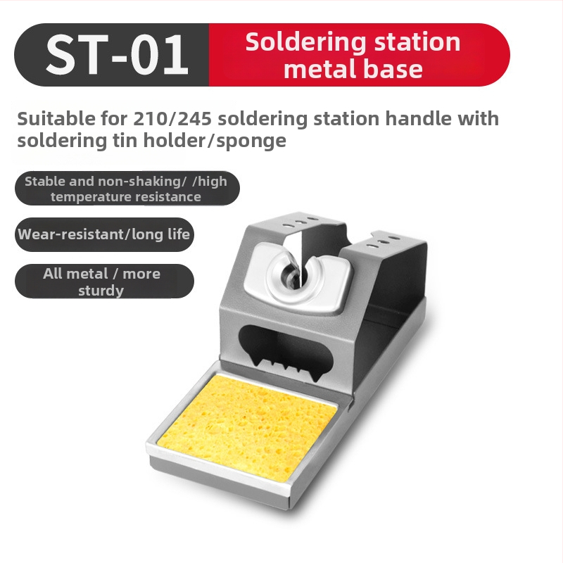 HANDSKIT Metāla lodēšanas statīvs 210/245 – Daudzfunkcionāls (Materiāls: Dzelzs; Cauruma diametrs: Ø5; Rievu dziļums: 4; Iekšējās rievas izmērs: 52)