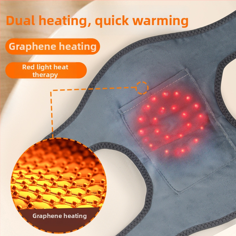 Daugelio zonų kaitinantis kelio massageris kelio, pečių ir alkūnių srityje; išmani temperatūros valdymas su 3 režimais; kaitinimo diapazonas 45–65°C; galia 7.5W, 5V/2A; karštasis suspaudimo masažas
