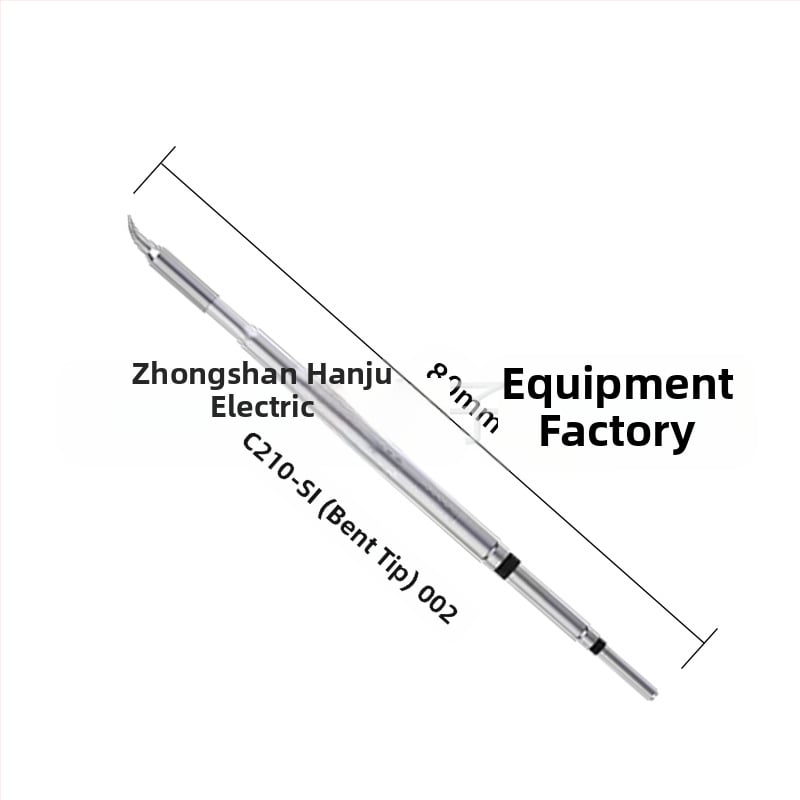C210 litavimo antgalis; varis, be švino; antgalio formos: pointed head / knife head / curved head; temperatūros diapazonas 0–500°C; maksimali galia 150W; suderinamas su GVM/JBC/OSS/T26 stotelėmis