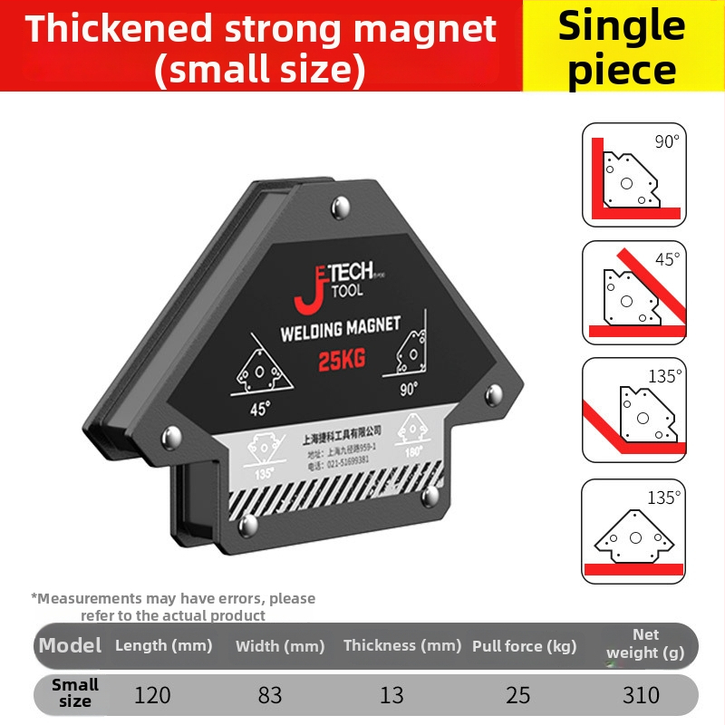 Elektrické zváracie pomocné upínadlo so silným magnetickým lokalizátorom a magnetickými upínkami pre pravý uhol a viaceré uhly