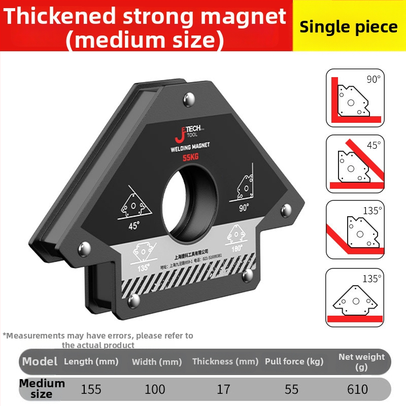 Elektrické zváracie pomocné upínadlo so silným magnetickým lokalizátorom a magnetickými upínkami pre pravý uhol a viaceré uhly