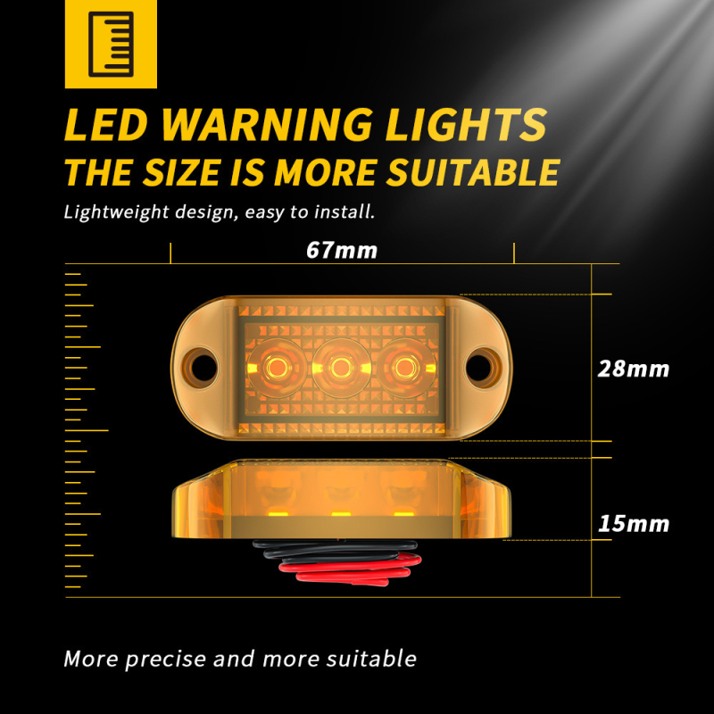 Bočno svjetlo za kamion s 3 LED, 12-24V, vodootporno, ABS, 800 lm