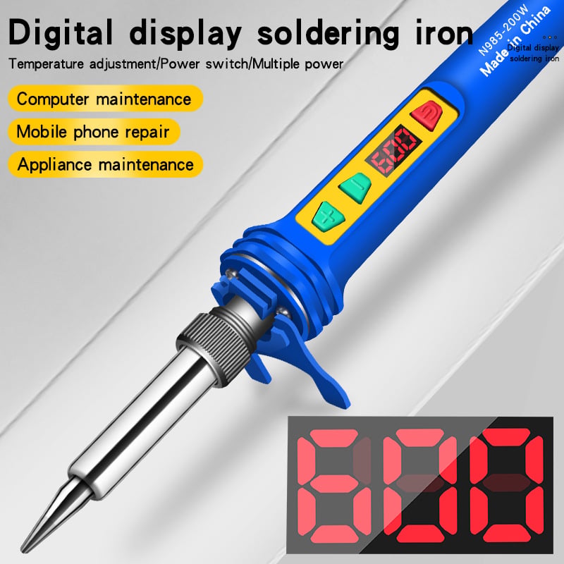 Električna lemilica s digitalnim zaslonom, 200W, podesiva temperatura, do 600°C, 110-220V