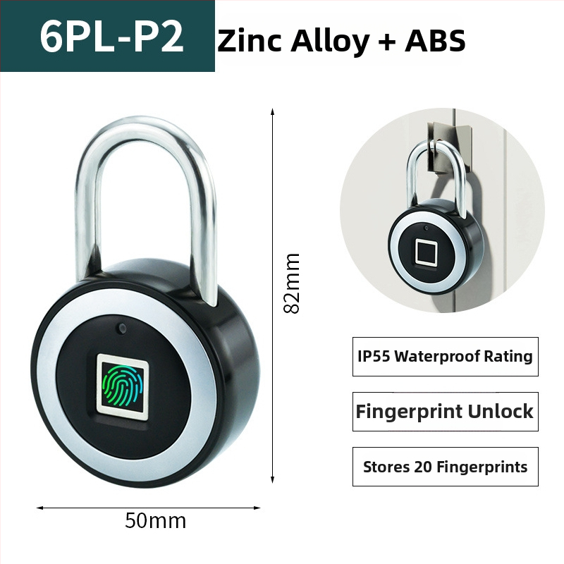 Умна заключалка за пръстов отпечатък с APP контрол, 30 запазени отпечатъка, 0,5 s сканиране, 500 000 цикъла, водоустойчива, за шкафове, куфери и раници