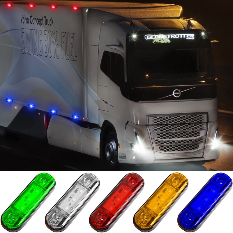 Bočna svjetiljka za kamion i prikolicu s LED, vodootporna 12–24V, 3W, ABS, model Truck light 5