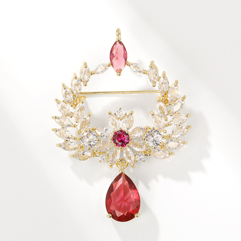 Брошка Thousand Clan Silver — Медна циркониева цветна клонка, Rococo стил, животинска форма, украса