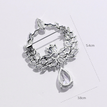 Брошка Thousand Clan Silver — Медна циркониева цветна клонка, Rococo стил, животинска форма, украса