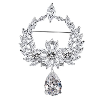 Брошка Thousand Clan Silver — Медна циркониева цветна клонка, Rococo стил, животинска форма, украса