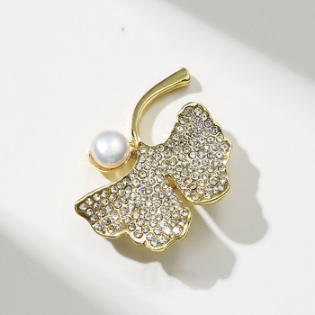 Брошка за кардиган във формата на цвете, сплавна основа, пресноводна перла, корейски стил, електроплакиране, Есен 2022