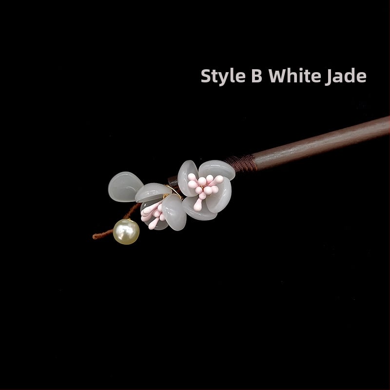 Puidust juukseklips lillemotiiviga glasuuriga (Materjal: Glass/Glaze; Stiil: Retro; Vormimine: Lilled; Kohandamine: Jah)