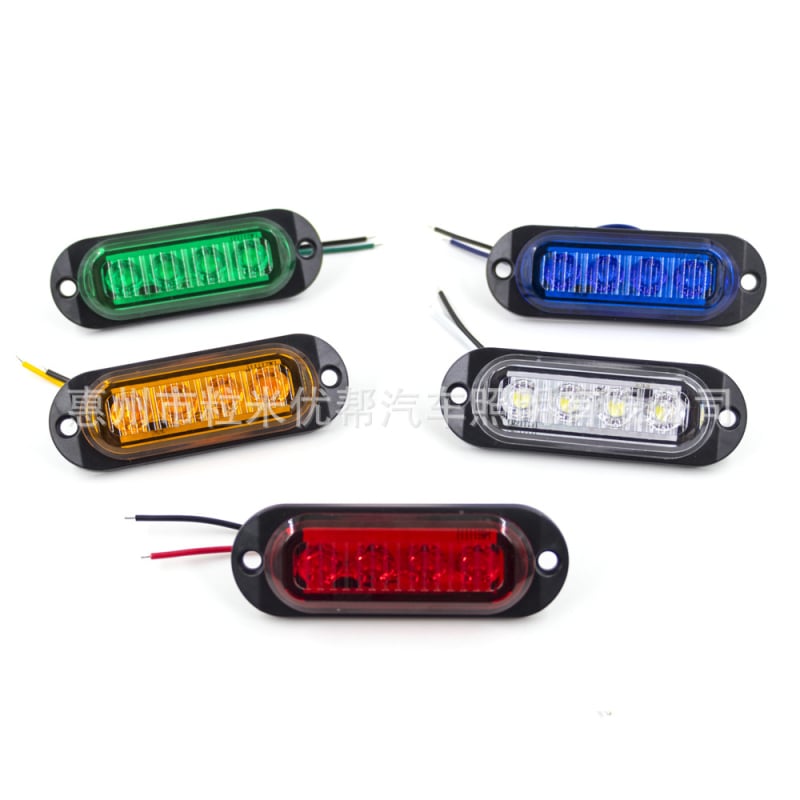 4-LED šoninis ir galinis sunkvežimio žibintas – vandeniui atsparus indikatorius, 10-30V, modelis 062