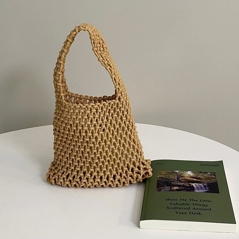 Ženska torba za proljeće-ljeto, korejskog stila, ručno izrađena pletena torba za ramena s proreznim dizajnom