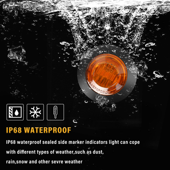 LED šoninis žibintas sunkvežimiui su indikatoriumi, 12V, 1.5W, 600 lm, tarnavimo laikas 30 000 valandų