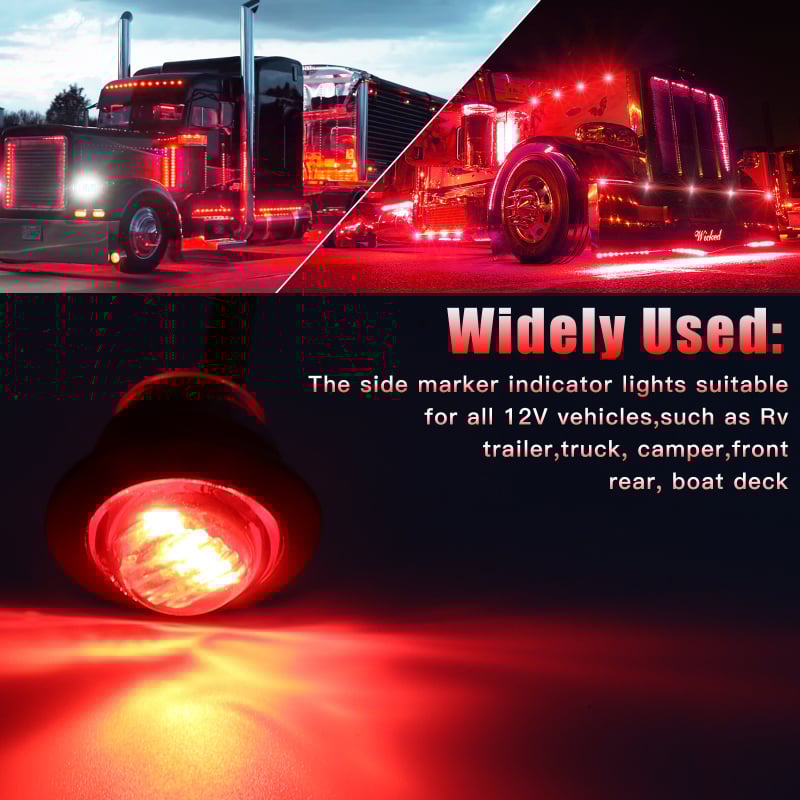 LED šoninis žibintas sunkvežimiui su indikatoriumi, 12V, 1.5W, 600 lm, tarnavimo laikas 30 000 valandų