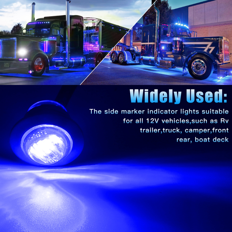 LED šoninis žibintas sunkvežimiui su indikatoriumi, 12V, 1.5W, 600 lm, tarnavimo laikas 30 000 valandų